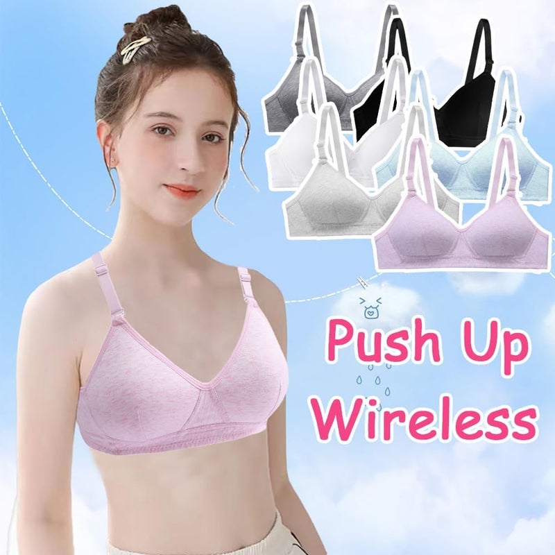 ABTRAV Teen Girls Bras Cotton Breathable Underwear Wire Free Training Bralette Sports Bra for 12-18 Years - Image 2